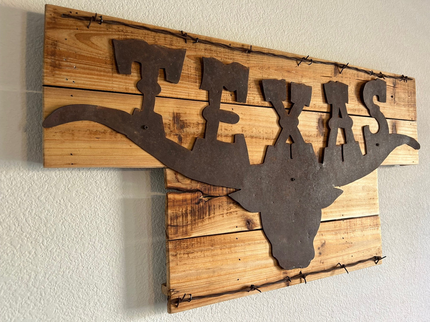 Large Texas Sign on Cedar