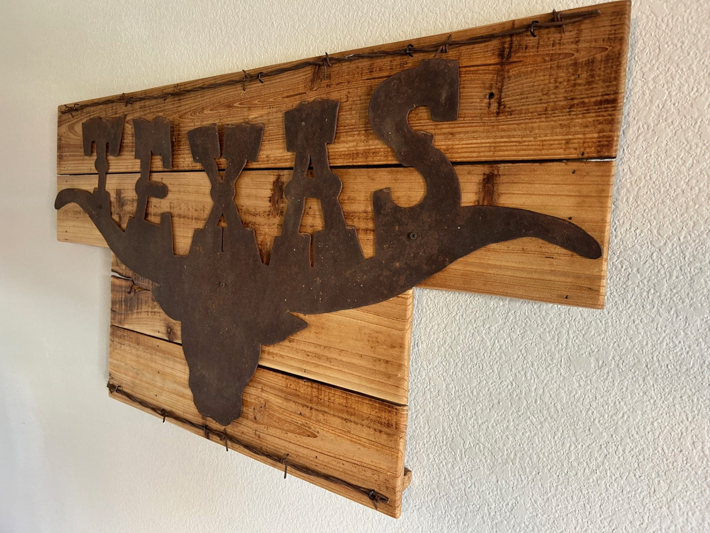 Large Texas Sign on Cedar