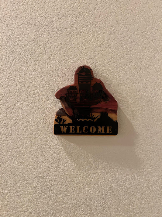 Southwest Welcome Sign - Cacti on Cedar