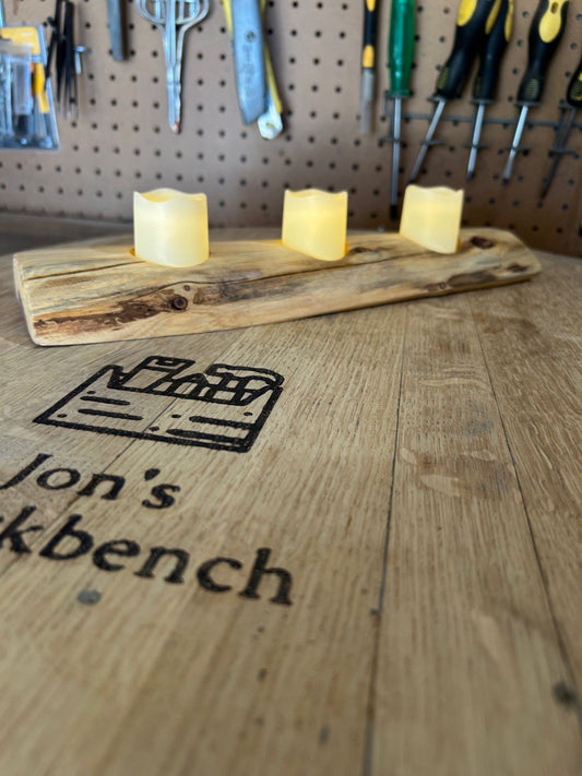 Tea Light Holder in Spalted Pecan