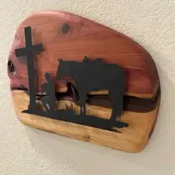 Kneeling Cowboy on Cedar