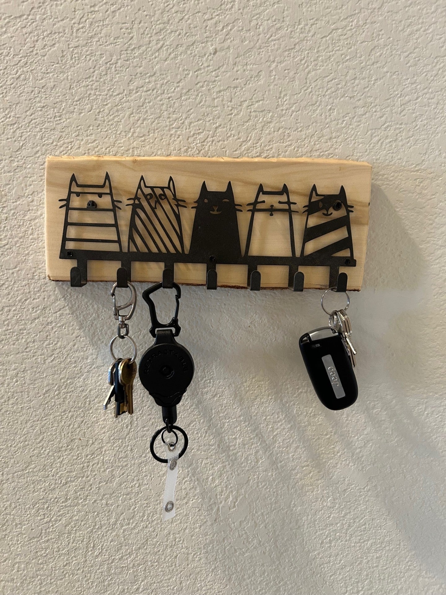Five Cats Key/Leash Holder on Maple