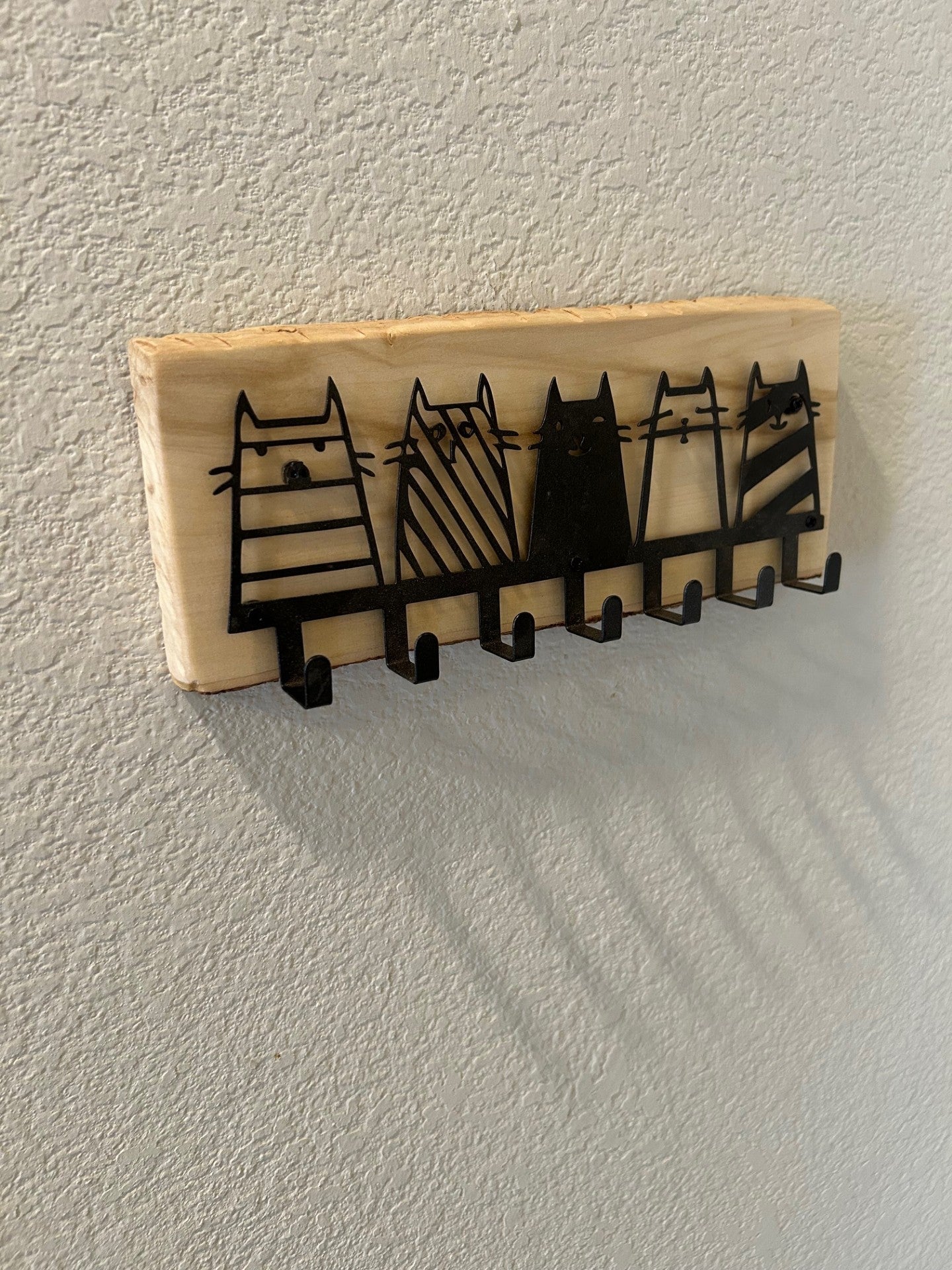 Five Cats Key/Leash Holder on Maple