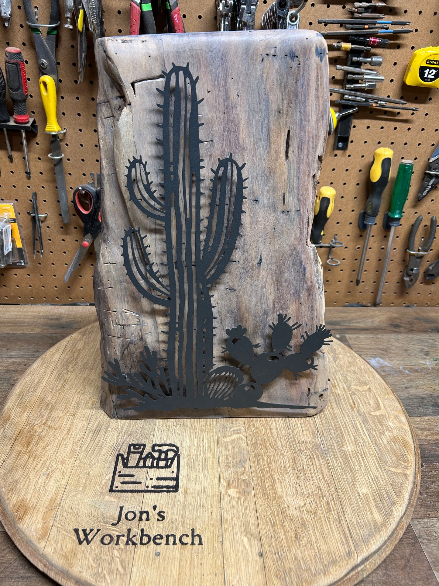 Southwest Cactus Scene on Cedar