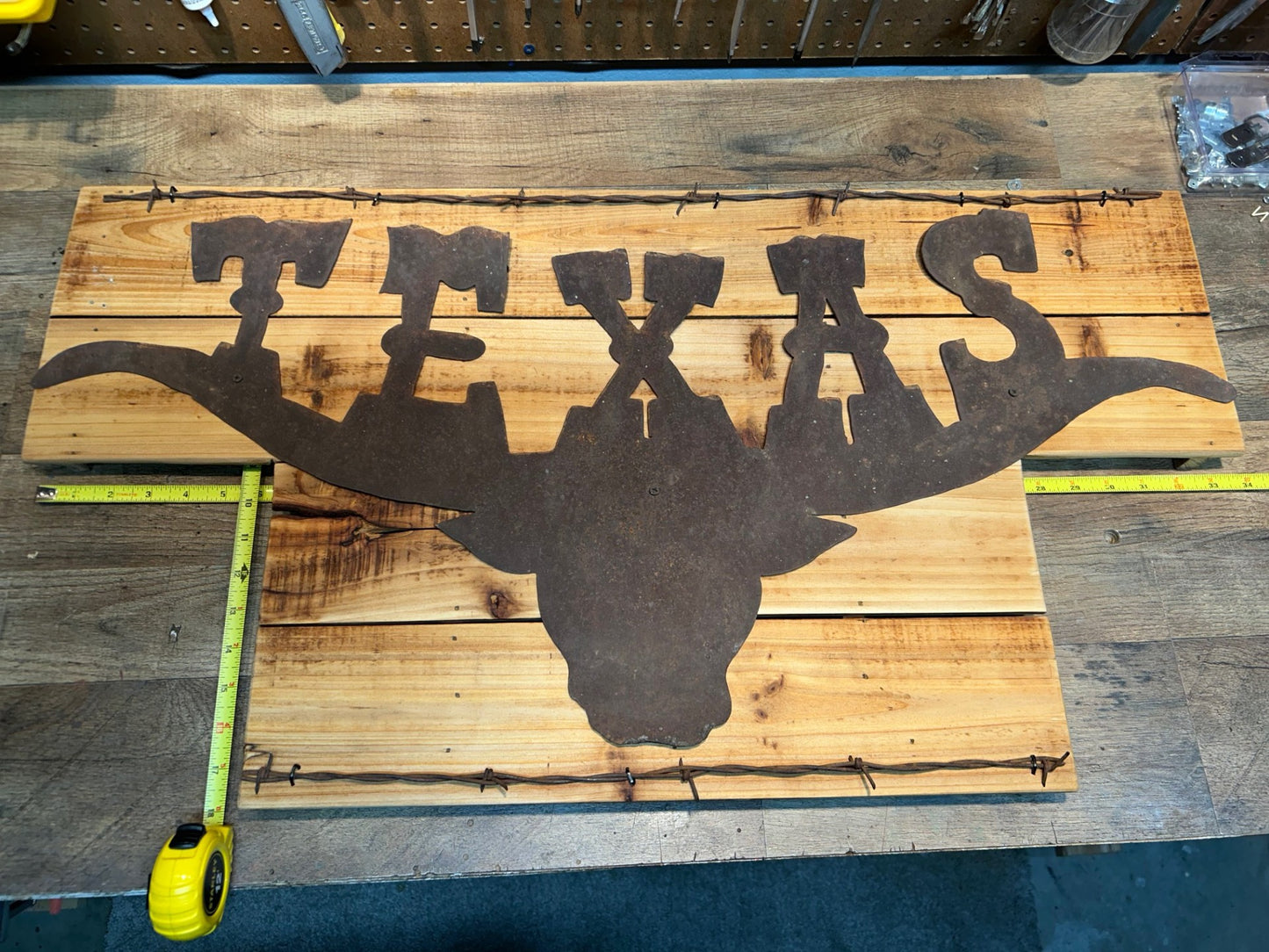 Large Texas Sign on Cedar