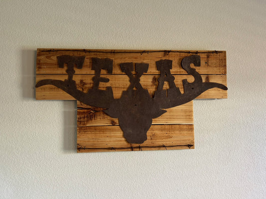 Large Texas Sign on Cedar