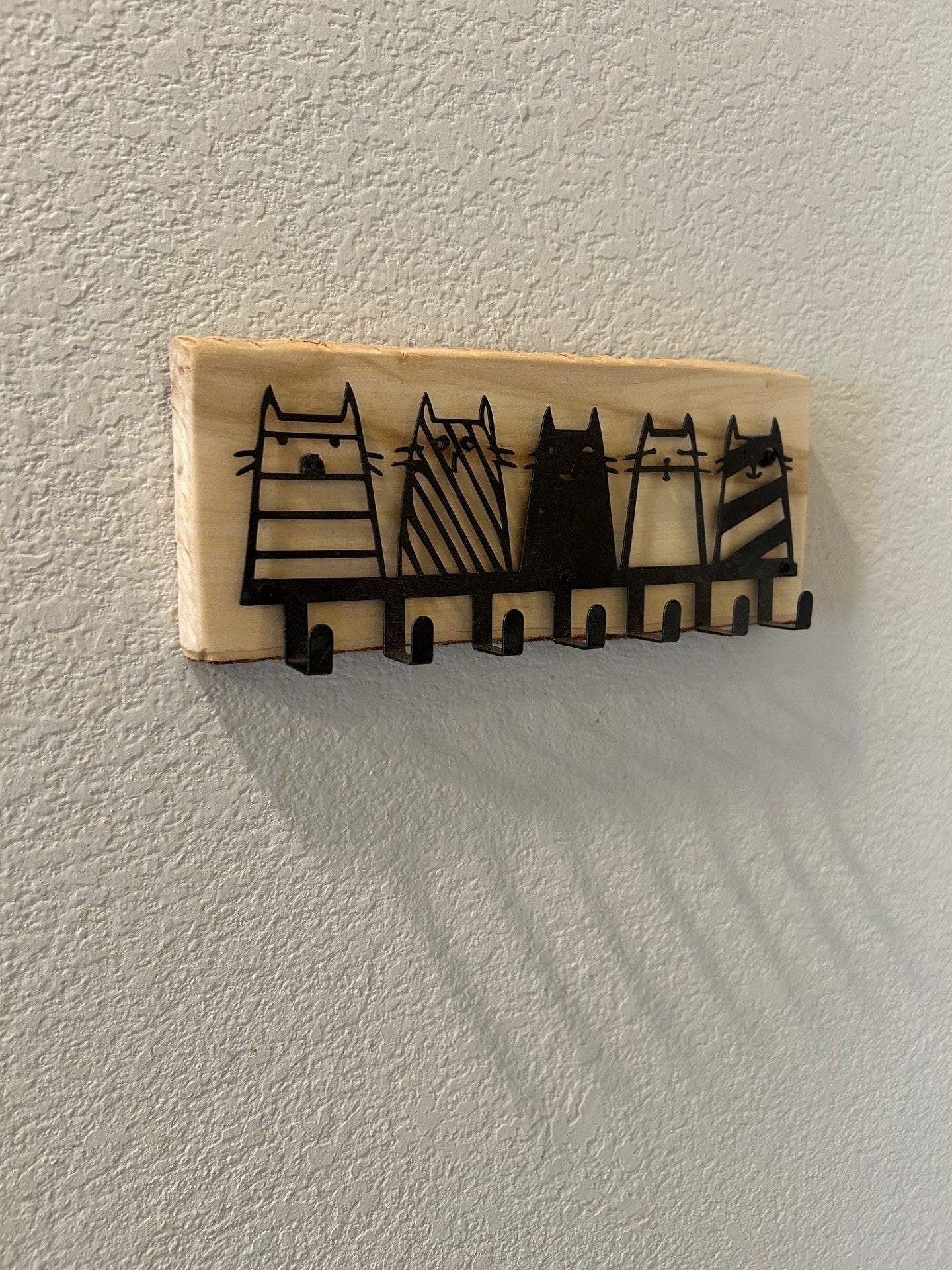 Five Cats Key/Leash Holder on Maple