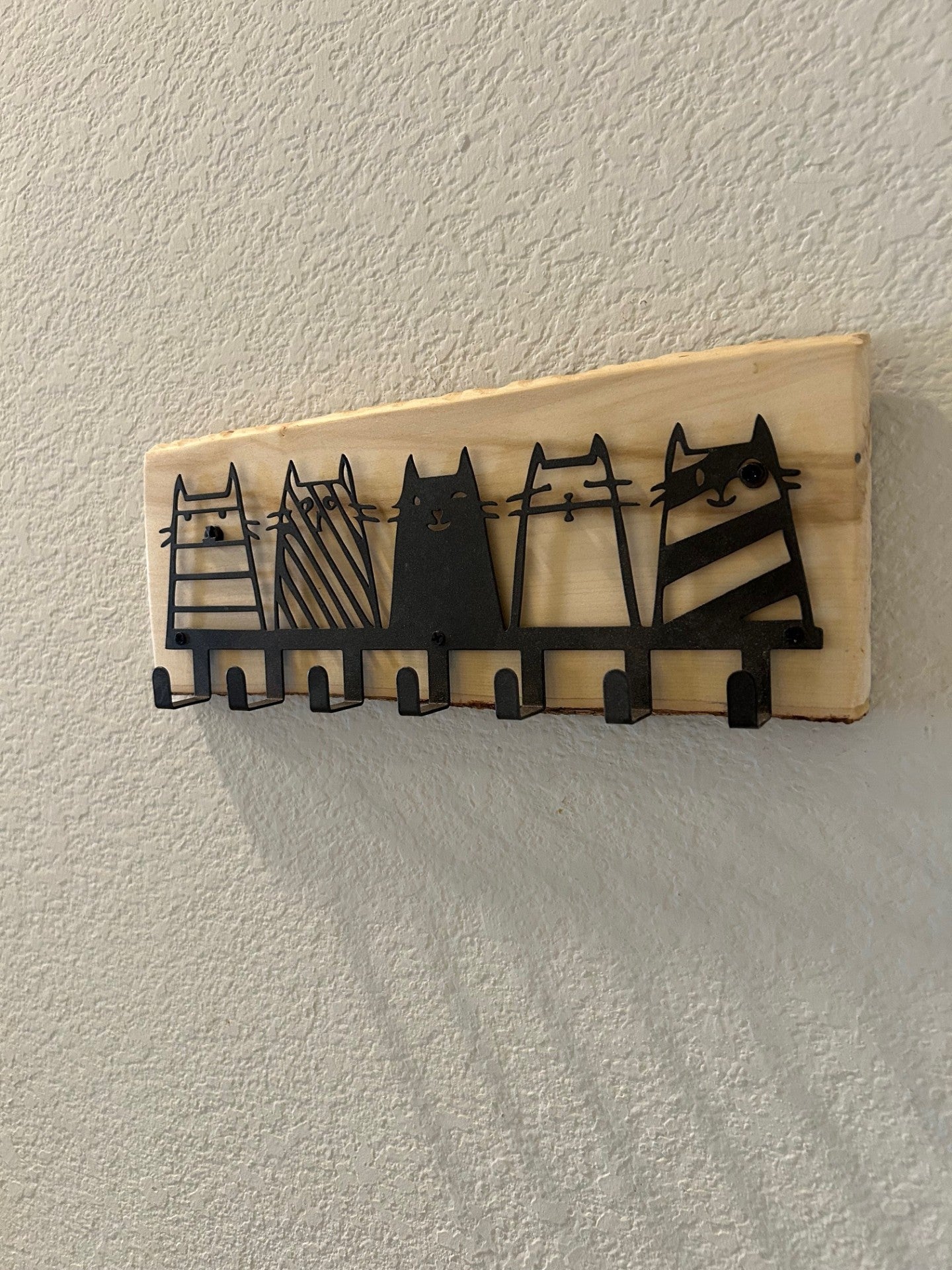 Five Cats Key/Leash Holder on Maple