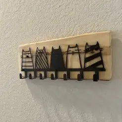 Five Cats Key/Leash Holder on Maple