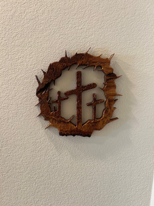 Three Crosses in Spalted Maple
